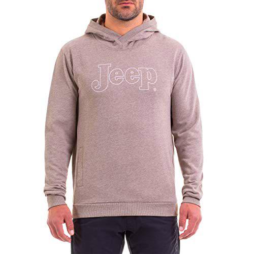 Jeep Invernale con Cappuccio Logo Vintage con Collo con Tasche Frontali J9W Camiseta