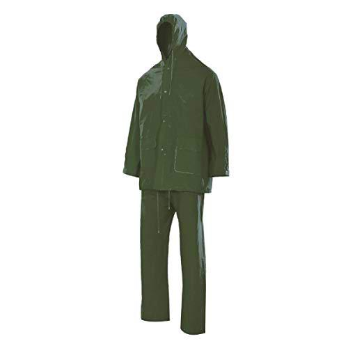 Velilla 19000; traje de lluvia dos piezas con capucha; color verde; talla M