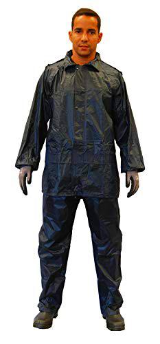 Gahibre Traje de Agua Completo | Chubasquero Plegable y Ligero | Traje Impermeable de Trabajo | Impermeable Pantalón y Chaqueta | Color Azul, Talla XL
