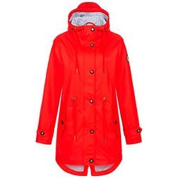 Deproc Active Damen Friesennerz Regenmantel Regenjacke mit Kapuze Wasserdicht Wetterfest Windbreaker Übergangsjacke #ankerglutliebe Chaqueta para Lluvia
