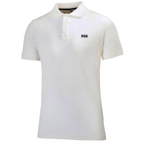 Helly Hansen Driftline, Camiseta Tipo Polo De Manga Corta Con Tejido Secado Rápido Y Logo HH En El Pecho Hombre, Blanco, XL