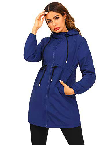 Doaraha Abrigos Impermeables con Capucha Ligera Chubasquero Deporte Secado Rápido Super Delgado Chaqueta Cortavientos para Primavera