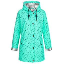 Ankerglut Damen Friesennerz Regenmantel Regenjacke mit Kapuze Wasserdicht Wetterfest Windbreaker Übergangsjacke #ankerglutzauber Chaqueta para Lluvia