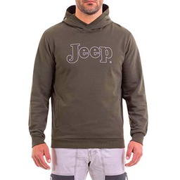 Jeep Invernale con Cappuccio Logo Vintage con Collo con Tasche Frontali J9W Camiseta