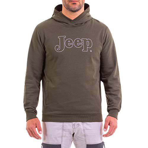 Jeep Invernale con Cappuccio Logo Vintage con Collo con Tasche Frontali J9W Camiseta