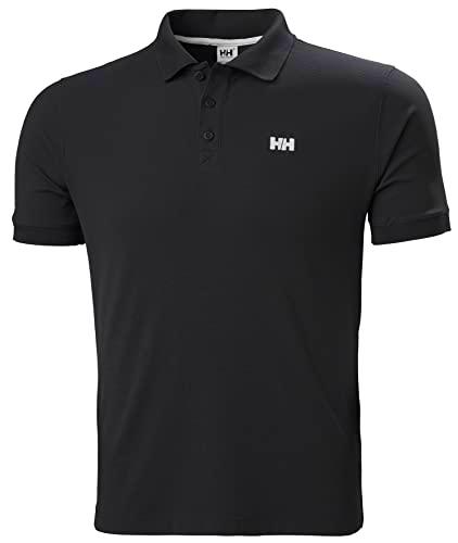 Helly Hansen Driftline, Camiseta Tipo Polo De Manga Corta Con Tejido Secado Rápido Y Logo HH En El Pecho Hombre, Negro, S