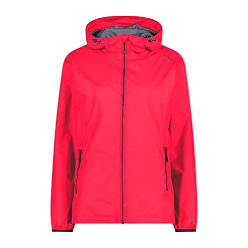 CMP - Chubasquero de mujer con capucha fija, Fresa, XL