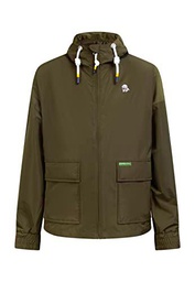 Schmuddelwedda Chubasquero-Material Reciclado, Ejército, XL Hombres