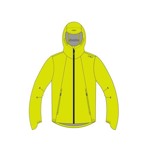 CMP - Chaqueta para hombre de 2 capas con capucha fija, Lime, 50