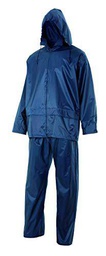 Velilla 195 1 L - Traje de lluvia dos piezas con capucha oculta Azul marino Talla L