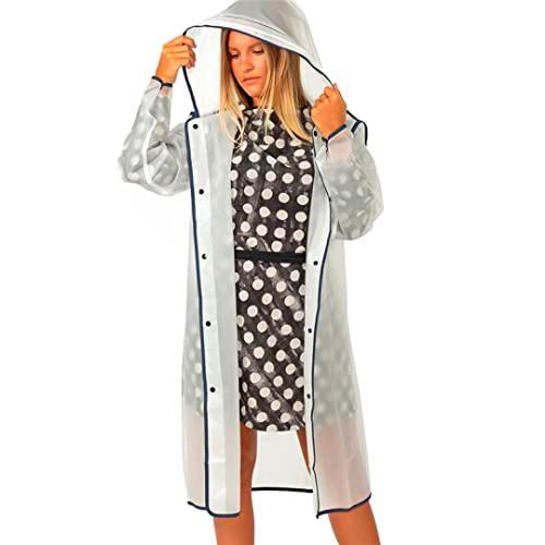 PERLETTI Chubasquero adulto semi-transparente, borde azul