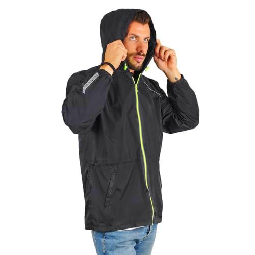 PERLETTI Cape de Pluie Capa de Lluvia Hombre, Negro, M