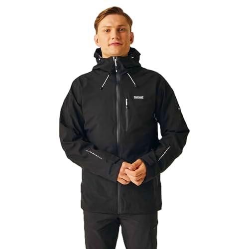 Regatta Men's Waterproof Jacket Chaqueta Impermeable y Transpirable con Cremallera Completa Okara Hombre, Black, M