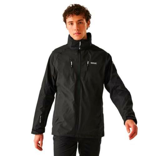 Regatta Men's Waterproof Jacket Chaqueta Impermeable con Cremallera Completa Calderdale V Hombre, Black, M