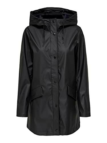 Only Onlelisa Raincoat Otw, Chubasquero de Mujer, Negro (Black), M
