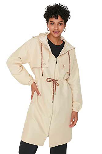 Trendyol Chubasquero Regular Liso con Cuello de Solapa Abrigo