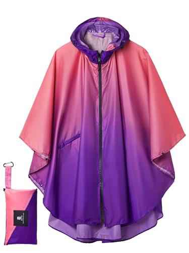 SaphiRose, Poncho impermeable unisex con capucha y bolsillos para adultos