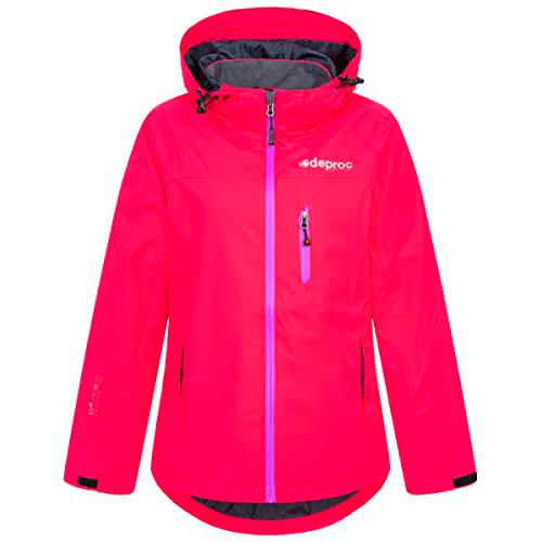 DEPROC-Active Damen Regenjacke Outdoorjacke mit Kapuze Atmungsaktiv Wasserdicht Wetterfest Windbreaker Übergangsjacke Durell Women Chubasquero