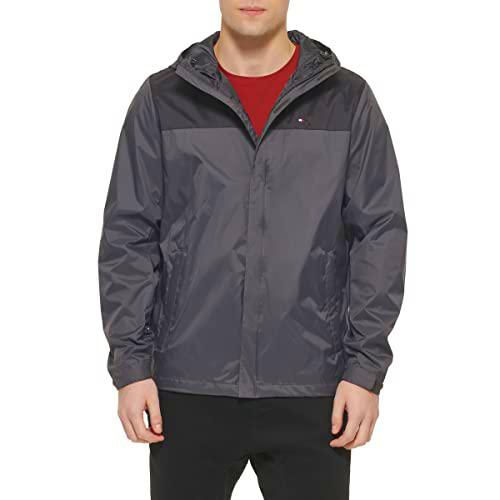 Tommy Hilfiger Men's Legacy Lightweight Breathable Waterproof Hooded Rain Jacket Chubasquero