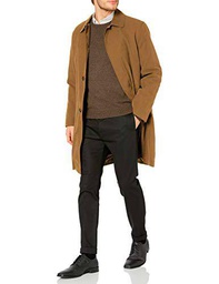 London Fog Durham - Abrigo impermeable para hombre con botonadura simple y forro con cremallera