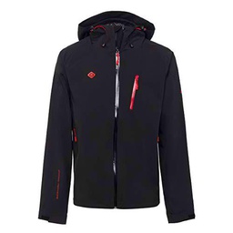 Izas Karako Chaqueta Impermeable, Hombre, Negro/Rojo, XL