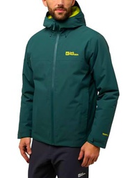 Jack Wolfskin Wisper Ins Jkt M Chaqueta, Negro Oliva/Firefly, Hombres