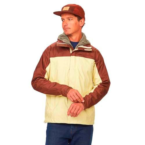 Marmot Precip Eco Jacket, Chaqueta para Hombre, Wheat/Pinecone, S