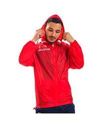GIVOVA Rain Basico Chaqueta de Lluvia, Rojo, 3XL Unisex Adulto
