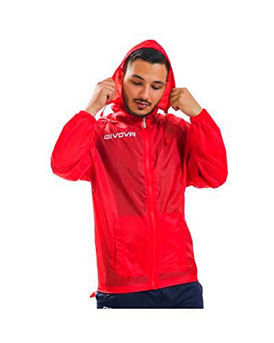 GIVOVA Rain Basico Chaqueta de Lluvia, Rojo, 3XL Unisex Adulto