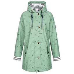 Ankerglut Damen Friesennerz Regenmantel Regenjacke mit Kapuze Gefüttert Wasserdicht Wetterfest Übergangsjacke #ankerglutbucht Chaqueta para Lluvia
