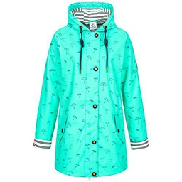 Ankerglut Damen Friesennerz Regenmantel Regenjacke mit Kapuze Gefüttert Wasserdicht Wetterfest Übergangsjacke #ankerglutbucht Chaqueta para Lluvia