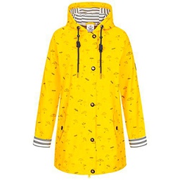 Ankerglut Damen Friesennerz Regenmantel Regenjacke mit Kapuze Gefüttert Wasserdicht Wetterfest Übergangsjacke #ankerglutbucht Chaqueta para Lluvia