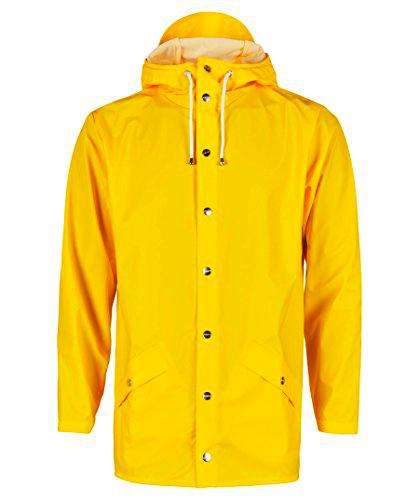 RAINS Jacket, Abrigo Para Lluvia Hombre, Amarillo, S