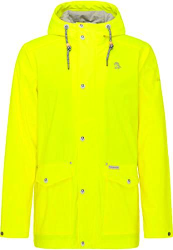 SCHMUDDELWEDDA Chaqueta Impermeable de Color neón, Amarillo Fluorescente