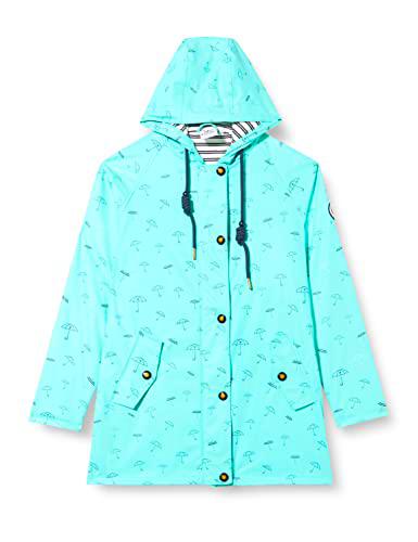 Ankerglut Damen Friesennerz Regenmantel Regenjacke mit Kapuze Gefüttert Wasserdicht Wetterfest Übergangsjacke #ankerglutwolke Chaqueta para Lluvia