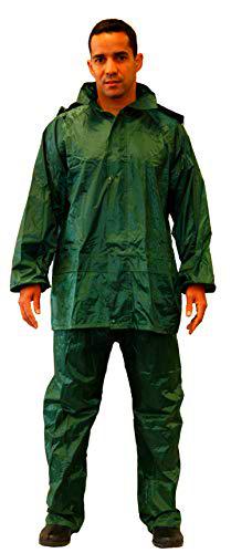 Gahibre Traje de Agua Completo | Chubasquero Plegable y Ligero | Traje Impermeable de Trabajo | Impermeable Pantalón y Chaqueta | Color Verde, Talla M