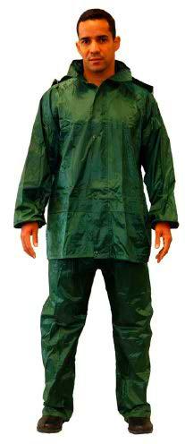Gahibre Traje de Agua Completo | Chubasquero Plegable y Ligero | Traje Impermeable de Trabajo | Impermeable Pantalón y Chaqueta | Color Verde Talla XL